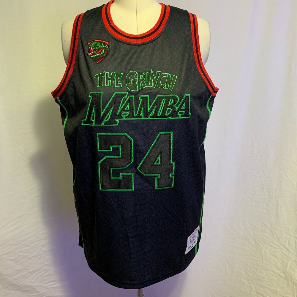 Headgear Classics Basketball Jersey Kobe Bryant #24 Black Mamba Grinch Mens L